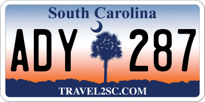 SC license plate ADY287