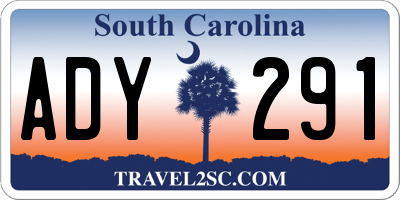 SC license plate ADY291