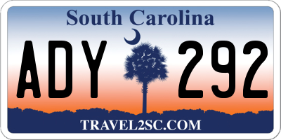 SC license plate ADY292