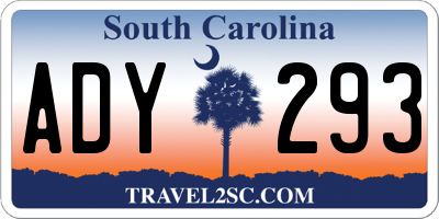 SC license plate ADY293