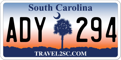 SC license plate ADY294