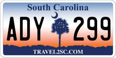SC license plate ADY299