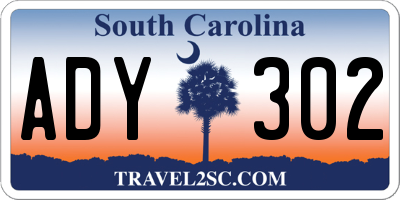 SC license plate ADY302