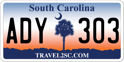 SC license plate ADY303