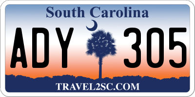 SC license plate ADY305