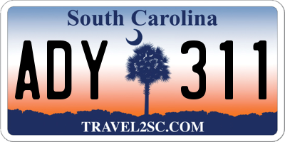 SC license plate ADY311