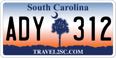 SC license plate ADY312