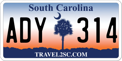 SC license plate ADY314
