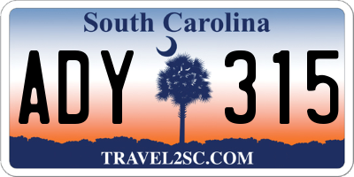 SC license plate ADY315