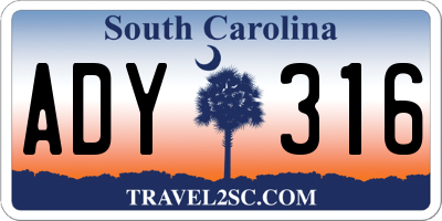 SC license plate ADY316