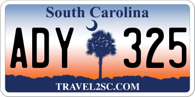 SC license plate ADY325