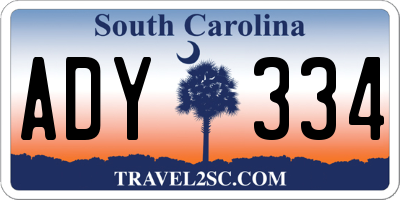 SC license plate ADY334