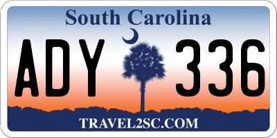SC license plate ADY336