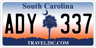 SC license plate ADY337