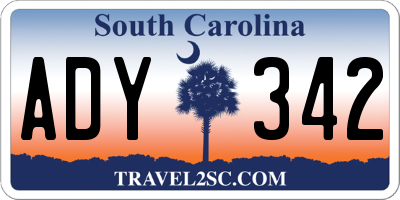 SC license plate ADY342