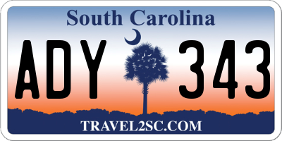 SC license plate ADY343