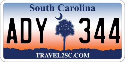 SC license plate ADY344