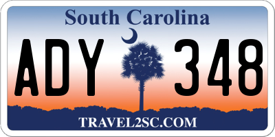 SC license plate ADY348