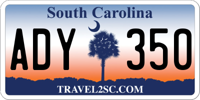 SC license plate ADY350