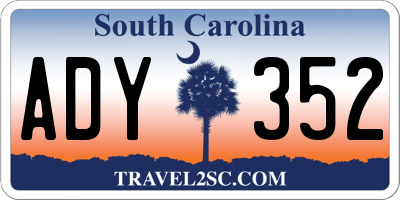 SC license plate ADY352