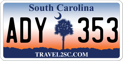 SC license plate ADY353