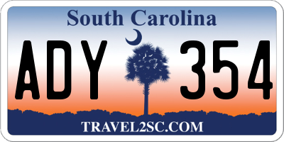 SC license plate ADY354