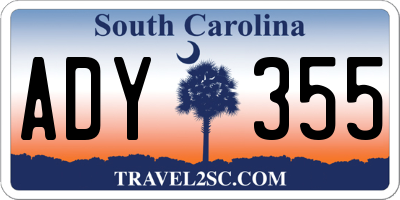 SC license plate ADY355
