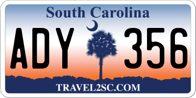 SC license plate ADY356