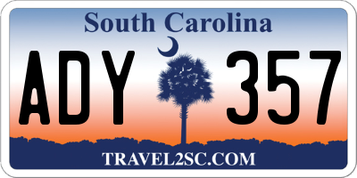 SC license plate ADY357