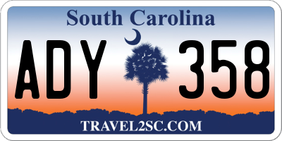 SC license plate ADY358