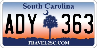 SC license plate ADY363