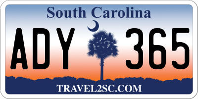 SC license plate ADY365