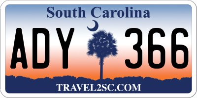SC license plate ADY366