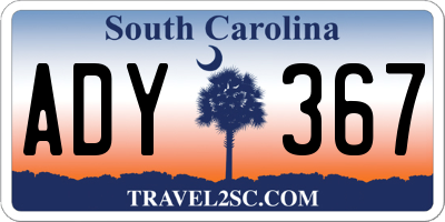 SC license plate ADY367