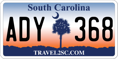 SC license plate ADY368