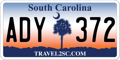 SC license plate ADY372