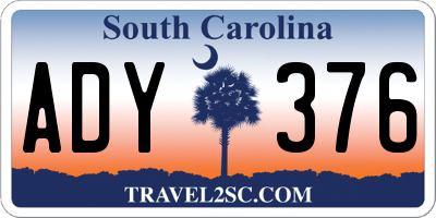 SC license plate ADY376