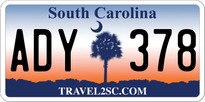 SC license plate ADY378
