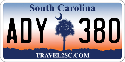 SC license plate ADY380