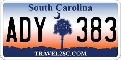 SC license plate ADY383