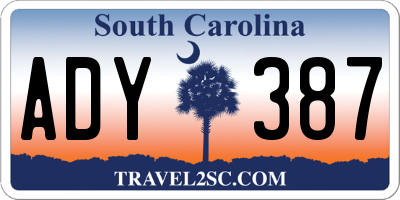 SC license plate ADY387