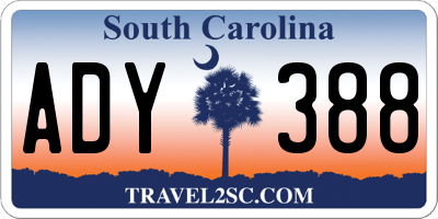 SC license plate ADY388