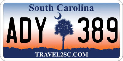 SC license plate ADY389