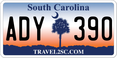 SC license plate ADY390