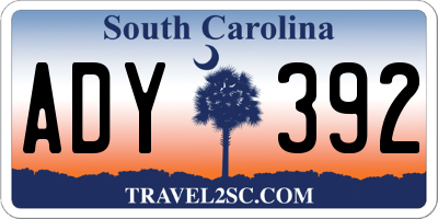 SC license plate ADY392
