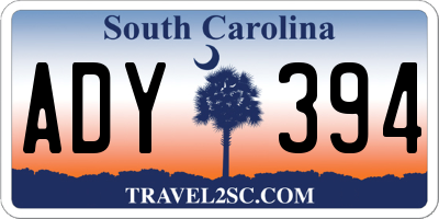 SC license plate ADY394