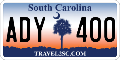 SC license plate ADY400