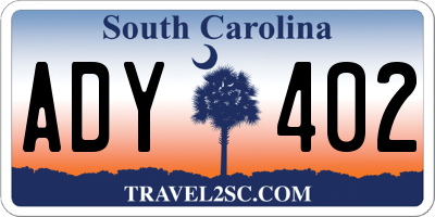 SC license plate ADY402
