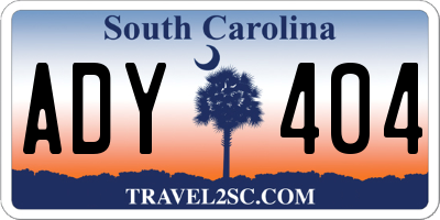 SC license plate ADY404
