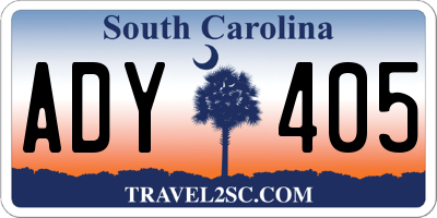SC license plate ADY405